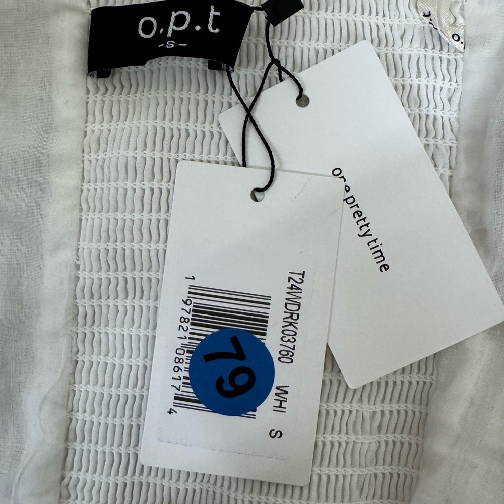 o.p.t White Dress with structured top and flowy skirt  *NWT* - Picture 9 of 12